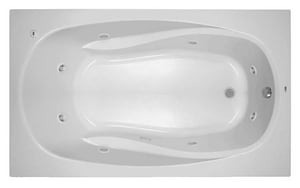 72 x 42 in. Whirlpool Drop-In Bathtub with End Drain in White