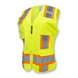 XL Size Womens Vest with Zipper in Lime