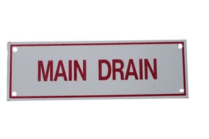 6 x 2 in. Main Drain Fire Sprinkler Sign