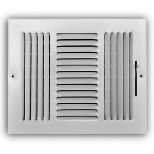 10 x 8 in. Steel 3-way Commercial Ceiling & Sidewall Register in White