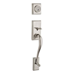 Hawthorne Single Cylinder Exterior Only Handleset Featuring Smartkey Security In Satin Nickel