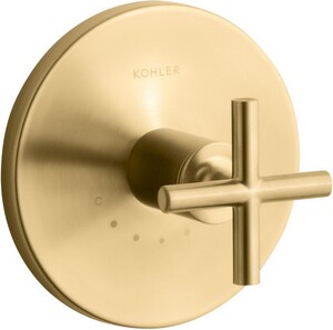 Single Handle Thermostatic Valve Trim in Vibrant® Brushed Moderne Brass