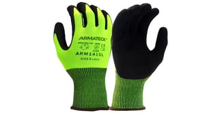 M Size 15 ga Nitrile and Nylon Hi-Viz Disposable Gloves