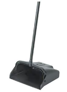 Black Dust Pan with Metal Handle in Black
