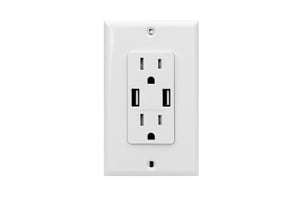 15 Amp Tp Usb Recept Whit 10/ Pk