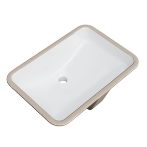 21-1/16 in. Undermount Rectangular Vitreous China Bathroom Sink in White
