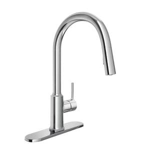 Single Handle Pull Down Kitchen Faucet in Polished Chrome