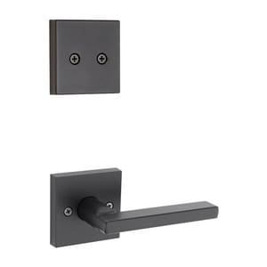 Metal Square Door Lever in Iron Black