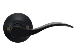 Wave Lever Right Hand Dummy Door Lock in Matte Black