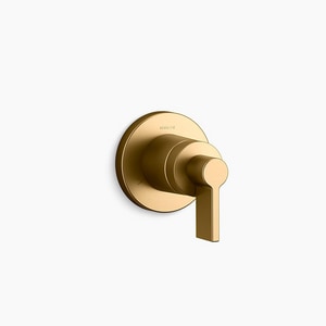 Single Handle Diverter or Volume Control Valve Trim in Vibrant® Brushed Moderne Brass