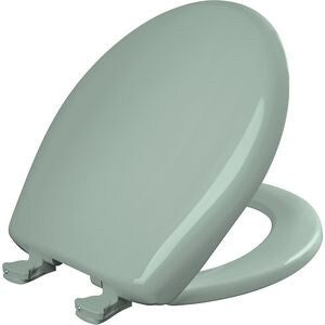 Round Closed Front Toilet Seat with Cover in Seafoam
