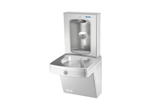 Wall Mount Bi-Level Indoor Water Cooler in Stainless Steel with Electric Bottle Filling Station