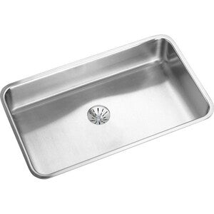 30-1/2 in. Undermount Stainless Steel Single Bowl Kitchen Sink in Lustertone