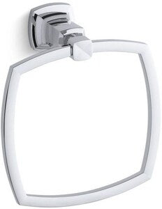 Square Closed Towel Ring in Polished Chrome