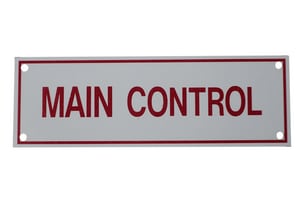 6 x 2 in. Main Control Fire Sprinkler Sign