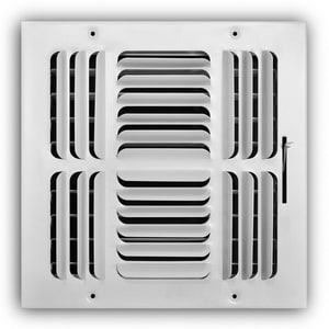 10 x 10 in. Residential Ceiling & Sidewall Register in White 4-way Steel