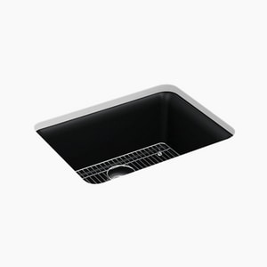 24-1/2 x 18-5/16 in. No Hole Composite Single Bowl Undermount Kitchen Sink in Matte Black