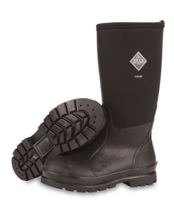 16 in. Men's Size 10 Plastic and Rubber Work Boots in Black