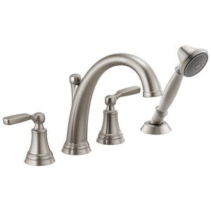 Two Handle Roman Tub Faucet with Handshower in Brilliance® Stainless (Trim Only)