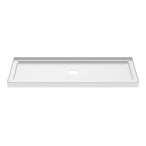 60 in. x 30 in. Shower Base with Center Drain in White