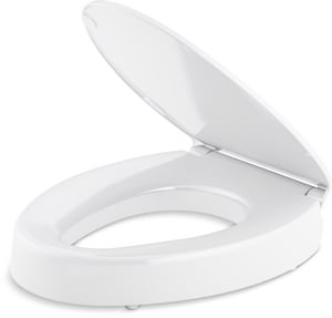 Elongated Closed Front Toilet Seat with Cover in White