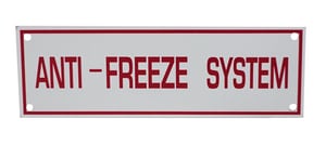 6 x 2 in. Anti-Freeze Fire Sprinkler Sign