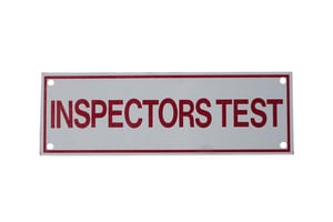 6 x 2 in. Inspectors Test Fire Sprinkler Sign