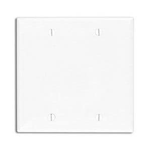2-Gang No Device Blank Wall Plate in White