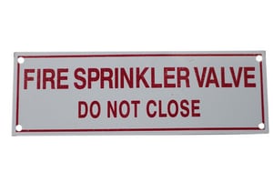 6 x 2 in. Valve Fire Sprinkler Sign