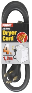 4Ft 4 Wire Dryer Cord 30 Amp
