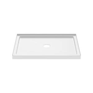 48 in. x 42 in. Shower Base with Center Drain in White