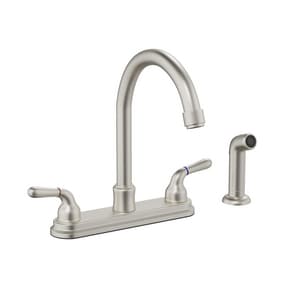 Two Handle Pull Down Kitchen Faucet in Polished Chrome