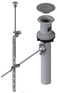 Ideallav Plastic Drain With Internal Pop Up And Grid, Chrome