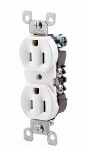 15A 120V Dup Recept Whit