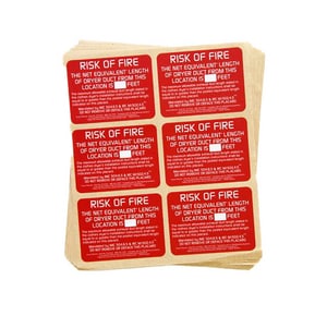 Perm Dryer Duct Placard Label