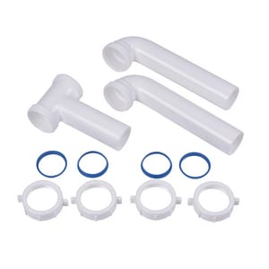 16 in. Slip-Joint Center Outlet Waste in White