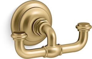 2-Hook Robe Hook in Vibrant® Brushed Moderne Brass