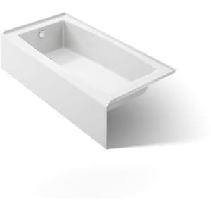 60 in. x 30 in. Soaker Alcove Bathtub with Left Drain in White