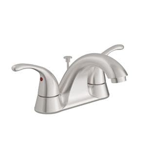 Two-Handle Centerset Bathroom Sink Faucet in Brushed Nickel