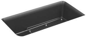 33-1/2 x 18-5/16 in. No Hole Composite Single Bowl Undermount Kitchen Sink in Matte Graphite
