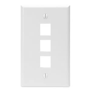 1-Gang 3-Port Wall Plate in White