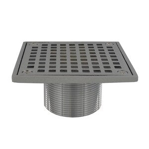 4 in. Square Strainer and Spud in Polished Chrome