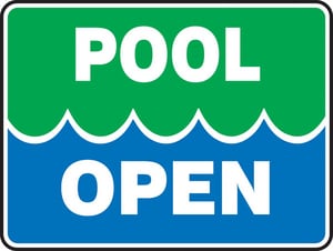 18X24 Plas Safe Sign Pool Open