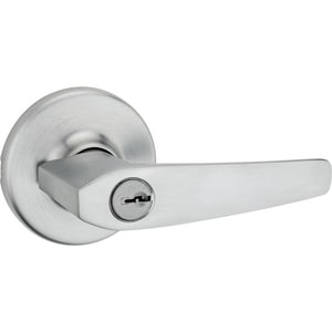 Keyed Entry Lever in Satin Chrome
