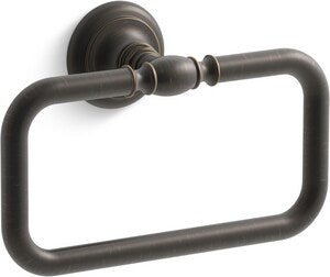 Rectangular Closed Towel Ring in Oil Rubbed Bronze