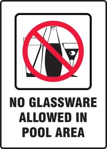 14X10 Plas Sign No Glassware Allow