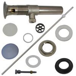 Brass, Plastic Pop-up Drain Assembly in White