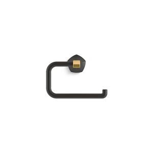 Bar Open Towel Ring in Matte Black with Moderne Brass