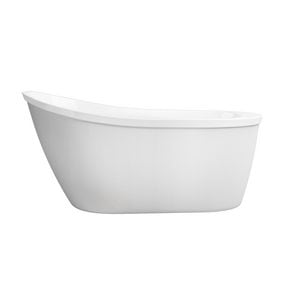 59 x 32 in. Freestanding Bathtub with End Drain in White