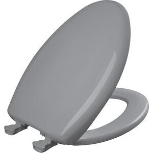 Elongated Closed Front Toilet Seat with Cover in Grey